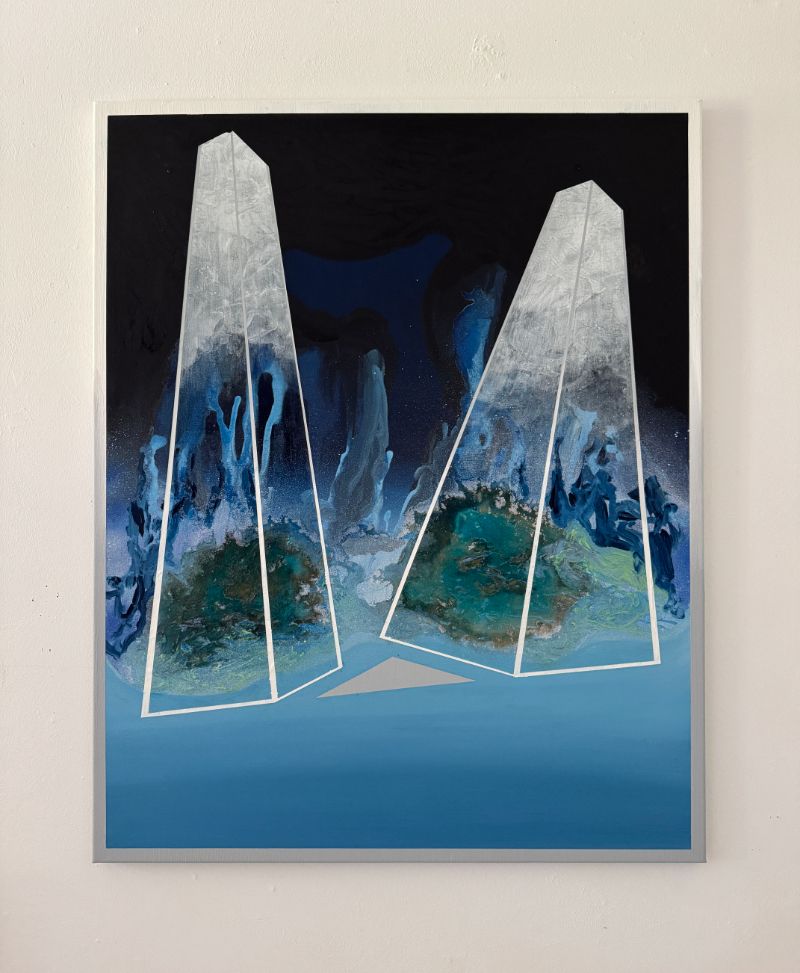 „#1323“, Kunstwerk von Steffen Meister, 2026, Acryl, Sprühfarbe und Schellack auf Leinwand.