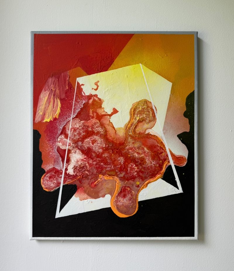 „#1325“, Kunstwerk von Steffen Meister, 2026, Acryl, Sprühfarbe und Schellack auf Leinwand.